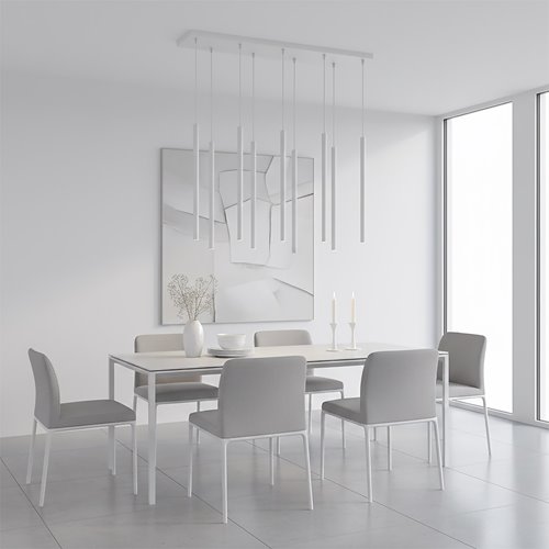 Lampa wisząca SELTER 9 GRAY glamour, sople, szara