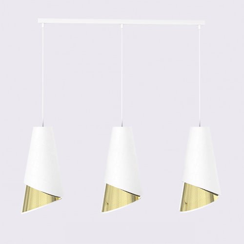 Lampa wisząca MODA 3 WH GOLD LOFT nowoczesna, abażur