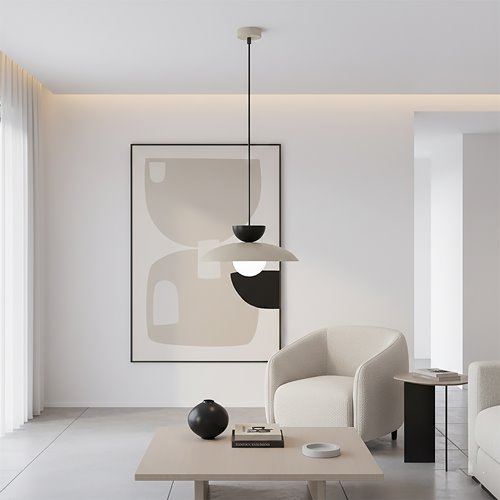 Lampa wisząca MULAN 1 MOKKA BL nowoczesna, beżowa, metal