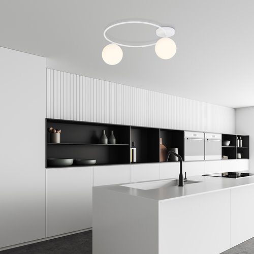 Lampa sufitowa SOPRA 2 WH OPAL plafon klosze kule, biała