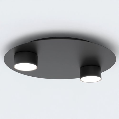 Lampa sufitowa BOLX 2 BL BLACK plafon, czarna, metal, loft