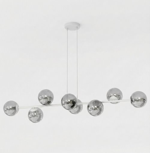 Lampa wisząca MAGNUS 8 GRAY GRAFIT nowoczesna, klosz, szara