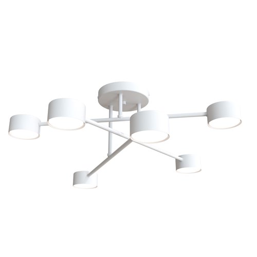 Lampa sufitowa HALO 6 WHITE minimalistyczna, biały, metal