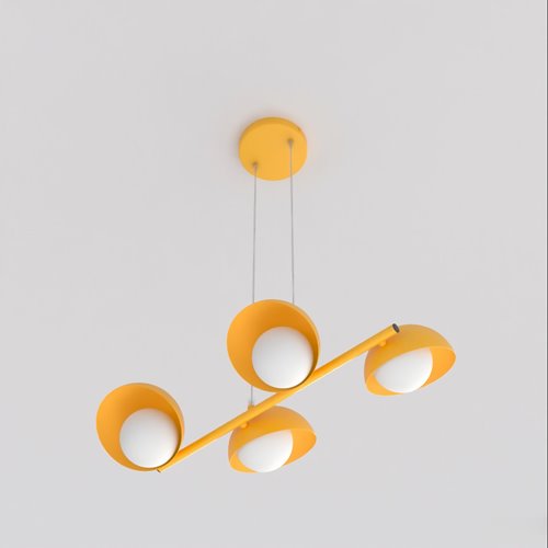 Lampa wisząca BOOM 4 ORANGE nowoczesna, pomarańczowa, metal