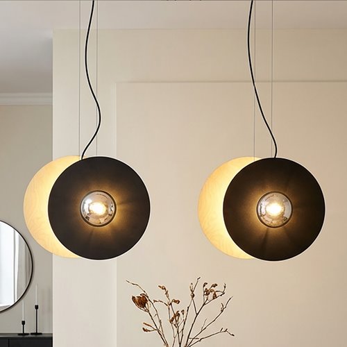Lampa wisząca SOHO 4 BL GRAFIT designerska, drewno, klosze