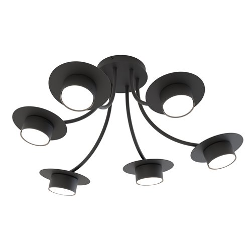 Lampa sufitowa ENSO 6 BL BLACK plafon, czarna, metal, loft