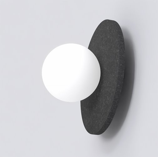 Kinkiet CALMA S K1 BLACK nowoczesny, klosz, filc, czarny