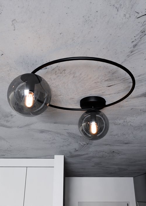 Lampa sufitowa SOPRA 2 BL GRAFIT plafon klosze czarna/grafit