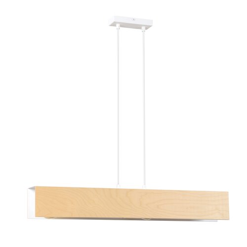 Lampa wisząca CARLO 3 WHITE skandynawska, drewno, biała