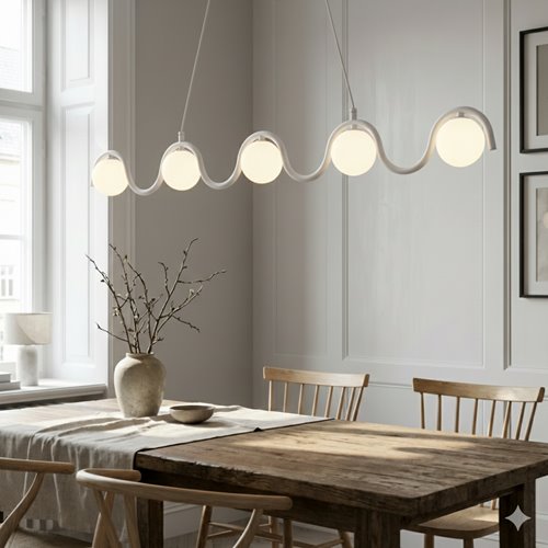 Lampa wisząca SINUS 5 WH OPAL nowoczesna, biała, metal