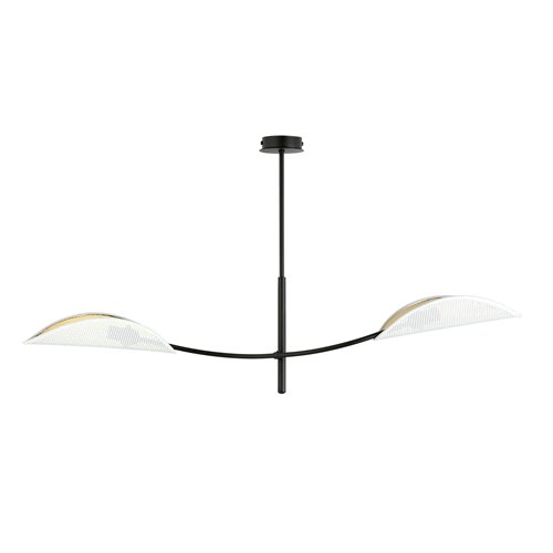 Lampa sufitowa LOTUS 2 WHITE/GOLD abażury czarna/biała/złota