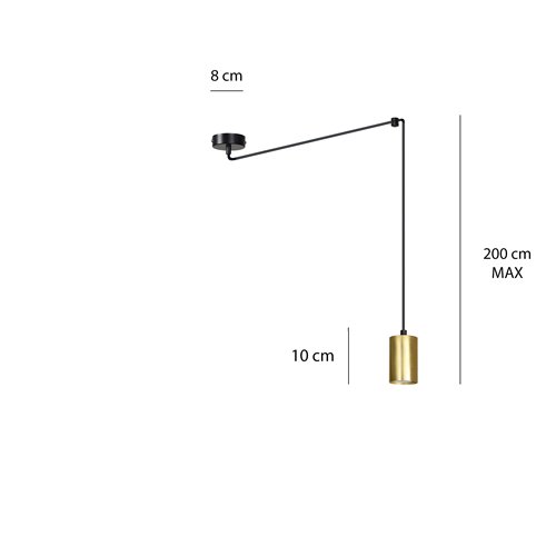 Lampa wisząca TRAKER 1 BL/GOLD nowoczesna pająk czarno/złota