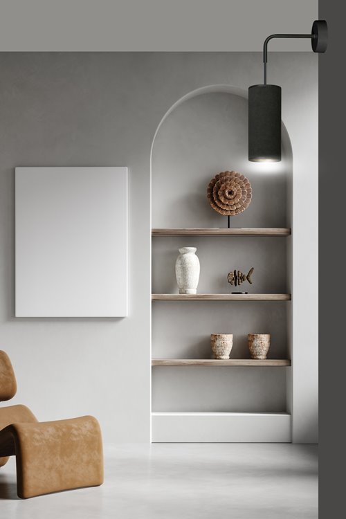 Kinkiet BENTE K1 BL BLACK abażur welur czarny