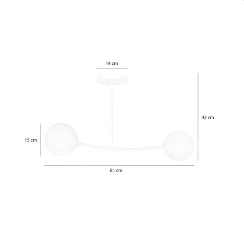 Lampa sufitowa HALLDOR 2 WHITE klasyczna, klosz, biała