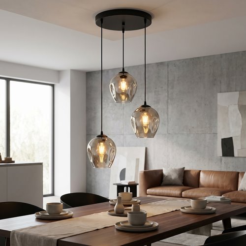 Lampa wisząca ISTAR 3 BL PREMIUM GRAFIT loft klosze grafit