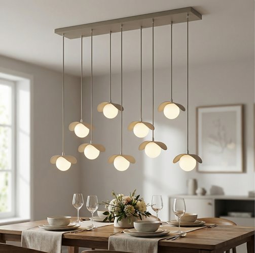 Lampa wisząca RITUAL 9 MOKKA nowoczesna, beżowa, metal