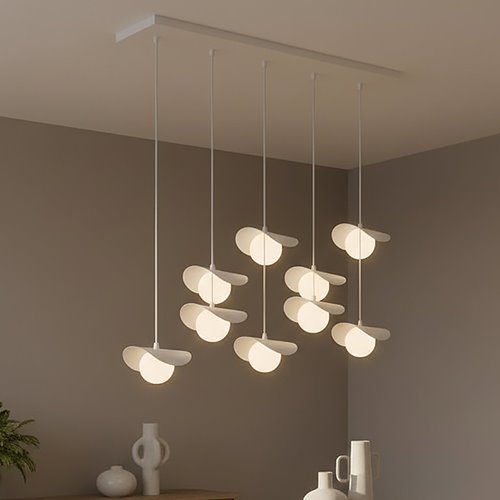 Lampa wisząca RITUAL 9 WHITE nowoczesna, biała, metal