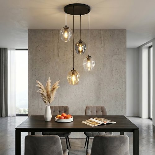 Lampa wisząca ISTAR 4 BL PREMIUM MIX loft klosze mix