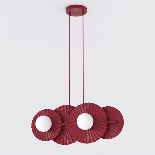 Lampa wisząca UMBRA 4 BURGUNDY OPAL loft, metal, fala