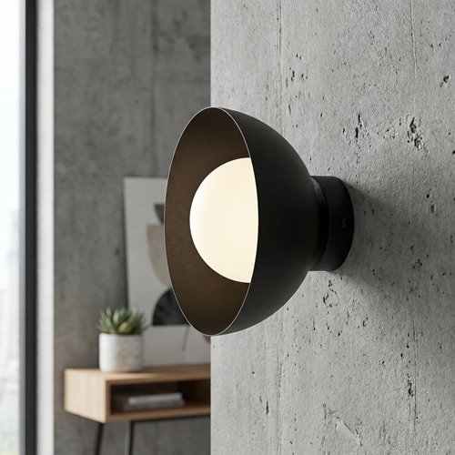 Kinkiet BIBI K1 BLACK nowoczesny, czarny, metal