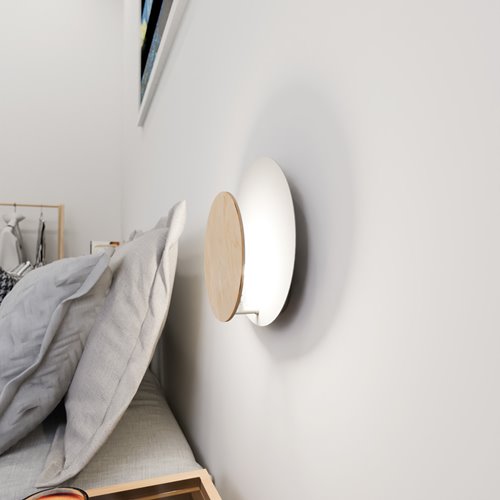 Kinkiet ZITA K1 WHITE skandynawski, drewno, biały