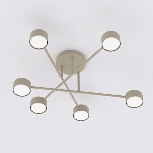 Lampa sufitowa HALO 6 MOKKA minimalistyczna, beżowy, metal