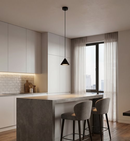 Lampa wisząca ELIT 1 BLACK minimalistyczna, regulowana