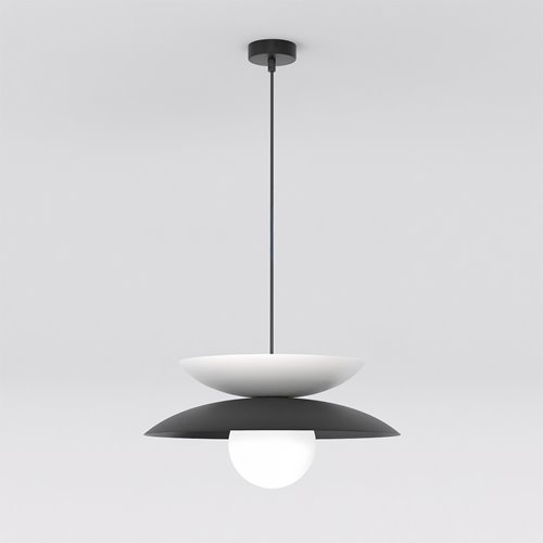 Lampa wisząca NAGOYA 1 BL WHITE loft, japandi, metal