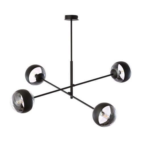 Żyrandol LINEAR 4 BLACK/STRIPE minimalistyczny, loft, czarny