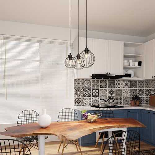 Lampa wisząca NANDO 3PREM BL loft, nowoczesna, czarna