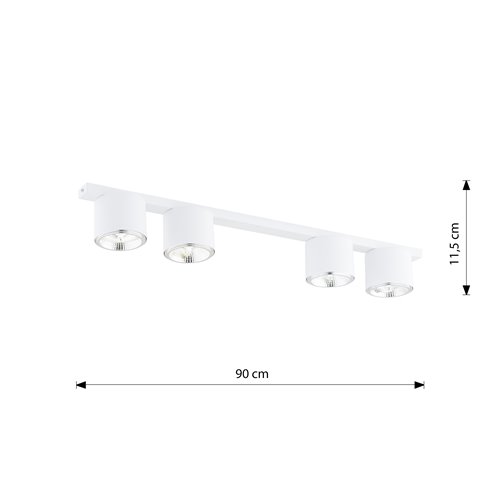Lampa sufitowa NANO 4 WHITE minimalistyczna, listwa, biały