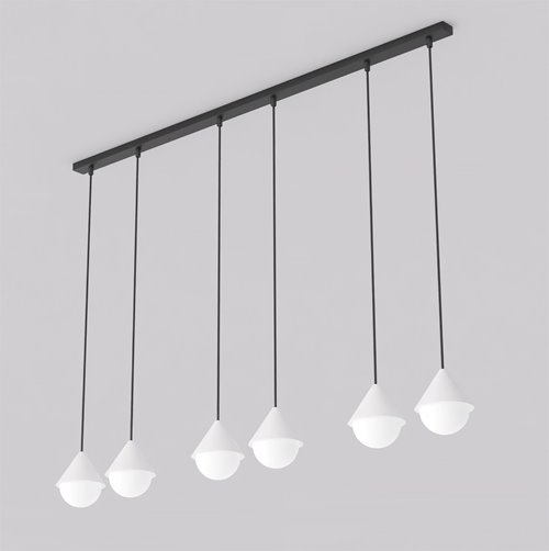 Lampa wisząca GIRO 6 PREM WHITE nowoczesna, biała, metal