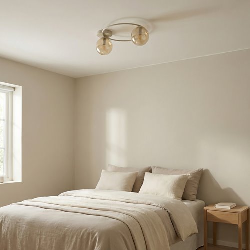 Lampa sufitowa SOPRA 2 MOKKA AMBER plafon klosze beżowa