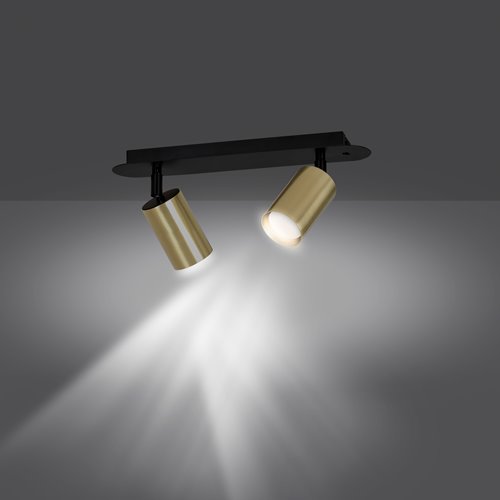 Lampa sufitowa ZEN 2 BLACK minimalistyczna tuba czarno/złota
