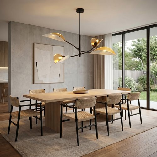 Lampa sufitowa LOTUS 4 WHITE/GOLD abażury czarna/biała/złota