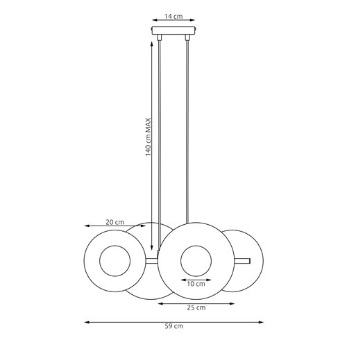 Lampa wisząca UMBRA 4 MOKKA OPAL loft, beżowa, metal, fala