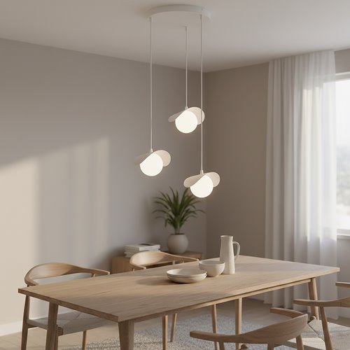 Lampa wisząca RITUAL 3 PREM WHITE nowoczesna, biała, metal