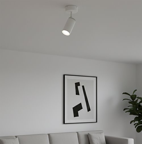 Lampa sufitowa HERA 1 WHITE tuby metal spot biała