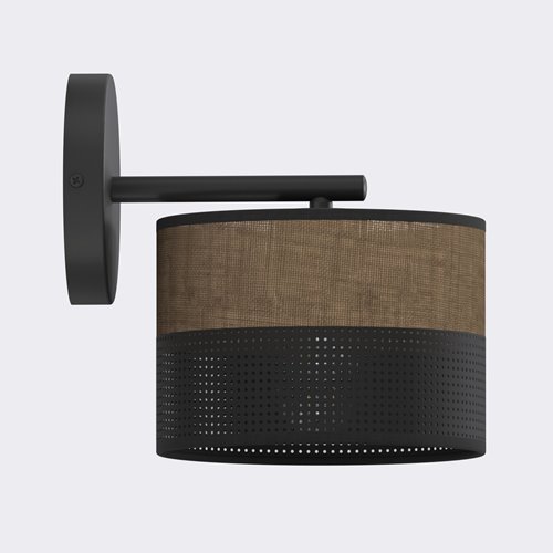 Kinkiet KARBON K1 BL BROWN klasyczny, abażur, brązowy