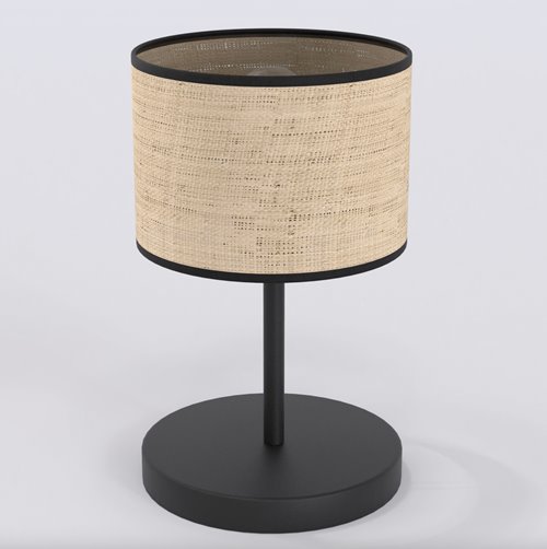 Lampka nocna ECO LN1 RATTAN abażur, beżowa, klasyczna