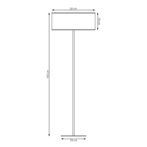 Lampa podłogowa KARBON LP1 BLACK klasyczna, czarna, abażur