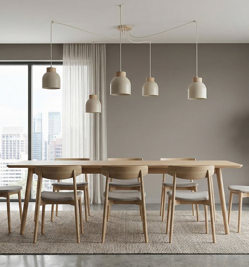 Lampa wisząca KRU 5 MOKKA nowoczesna, beżowa, metal, pająk