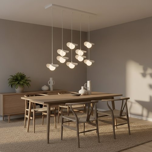 Lampa wisząca RITUAL 9 WHITE nowoczesna, biała, metal