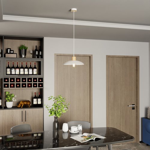 Lampa wisząca KOBE 1 WHITE unikatowy, japandi, skandynawski