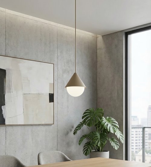 Lampa wisząca GIRO 1 BL MOKKA nowoczesna, beżowa, metal