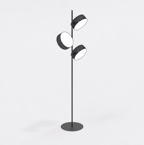 Lampa podłogowa DRUMZ LP3 BLACK nowoczesna, czarna, abażur