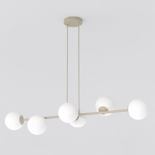 Lampa wisząca MAGNUS 6 MOKKA OPAL nowoczesna, klosz, beżowa