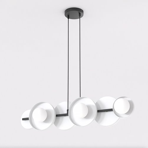 Lampa wisząca MODEL 6 BL WHITE loft, biała, metal