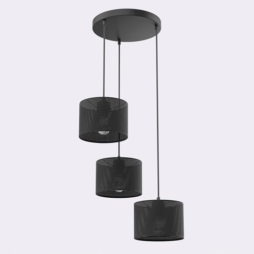 Lampa wisząca LUX 3 BLACK PREMIUM abażur, czarny