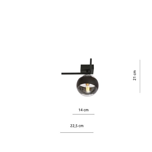 Lampa sufitowa IMAGO 1G BLACK/STRIPE loft, klosz, czarna